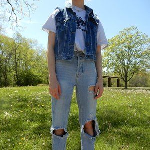 Free People Custom Denim Vintage Vest